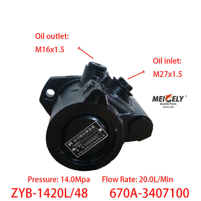 Warm verkaufte 670A-3407100 Lenkradpumpe für YC6108 Motor