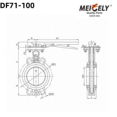 Hochwertiges Schmetterlingsventil DF71-100 D72 für Wasserbehälter